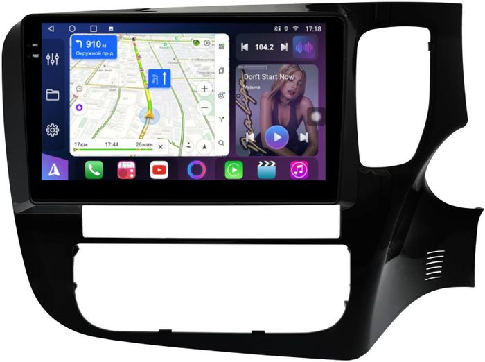 Магнитола для Mitsubishi Outlander 3 2012-2021 (правый руль) - FarCar 7263R9 монитор 9.5" QLED на Android 14, TS18, CarPlay, 4G SIM-слот