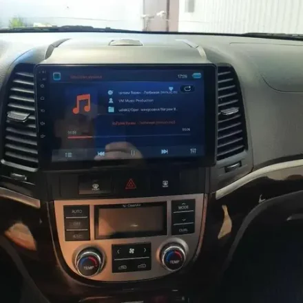 Магнитола для Hyundai Santa Fe 2 CM 2006-2012 (рамка черная) - FarCar BM008M монитор 9.5" QLED на Android 14, TS10, 4+32Гб, CarPlay, 4G SIM-слот