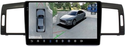 Магнитола для Infiniti M35, M45 2004-2009 (поддержка Bose) - FarCar BX9-360-9674 монитор 9.5" 2K QLED на Android 13, 6Гб+128Гб, CarPlay, 4G SIM-слот, 4 камеры в комплекте