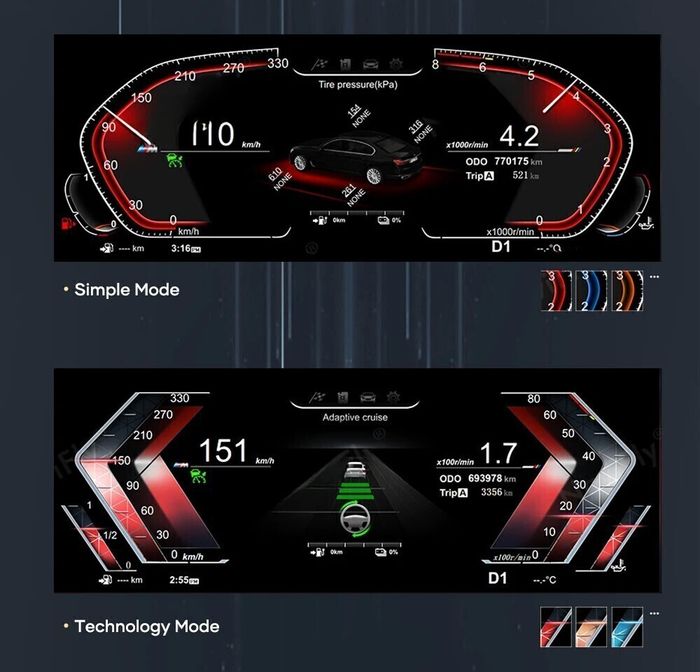 Электронная панель приборов для BMW 6 серия F06 2014-2019 (без проекции на лобовое) - Kuberg NH-LCD-B01-F06 с ЖК 12.3" экраном QLED