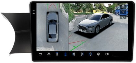 Магнитола для Mercedes-Benz C-класс W204 2011-2014 NTG 4.5/4.7 - FarCar BX9-360-9622 монитор 9.5" 2K QLED на Android 13, 6Гб+128Гб, CarPlay, 4G SIM-слот, 4 камеры в комплекте