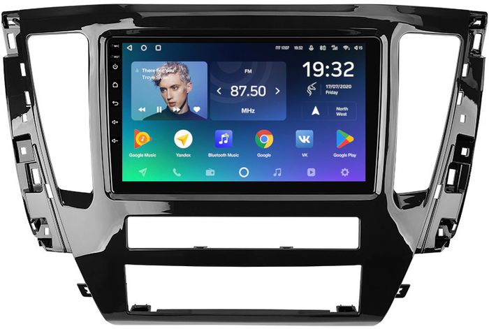 Магнитола для Mitsubishi Pajero Sport 3 2020-2024, Montero Sport (прямоугольный климат, рамка 9) - Teyes CC2 PLUS на Android 10, ТОП процессор, 4Гб+64Гб, 4G SIM-слот