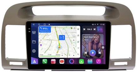 Магнитола для Toyota Camry 30 2001-2006 (рамка оливковая) - FarCar 8200L монитор 9.5" QLED на Android 14, TS18, CarPlay, 4G SIM-слот