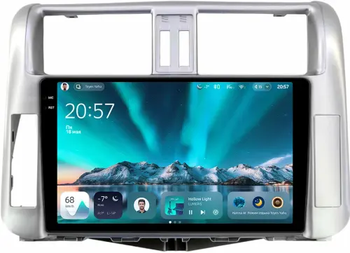 Магнитола для Toyota Land Cruiser Prado 150 2009-2013 (рамка серебро) - Teyes CC4 монитор 9.2" 2K QLED на Android 14, Snapdragon 680, DSP, CarPlay, 4G SIM-слот
