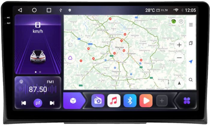 Магнитола для Volkswagen Multivan T5 2003-2015 - Kuberg OL-9121 QLed+2K, Android 12, TS10,  CarPlay, 4G SIM-слот