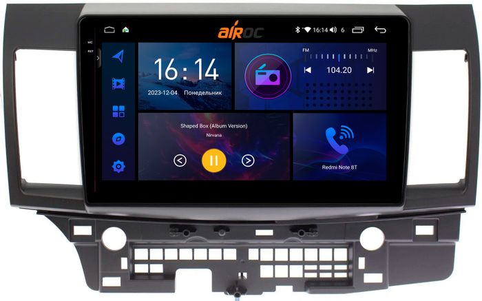 Магнитола для Mitsubishi Lancer X 2007-2016 - AIROC 2K RI-2612 Android 12, QLed+2K, ТОП процессор, 8/128Гб, CarPlay, SIM-слот