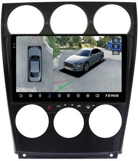 Магнитола для Mazda 6 GG 2002-2007 - Teyes CC3-2K-360 на Android 10, 2K QLED, 6Гб+128Гб, CarPlay, 4G SIM-слот, 4 камеры в комплекте