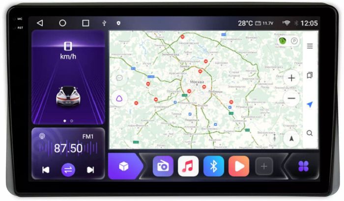 Магнитола для Renault Arkana 2019+, Duster 2020+ (большой экран) - Kuberg EW-1149 QLed+2K, Android 12, TS10, CarPlay, 4G SIM-слот