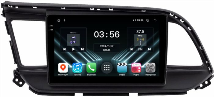 Магнитола для Hyundai Elantra 6 2018-2020 (штатная КЗВ) - FarCar S280 монитор 9.5" IPS на Android 13, CarPlay