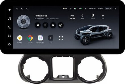 Магнитола для Jeep Wrangler 3 2014-2018 - Teyes LUX ONE ROUND монитор 12.3" 2K QLED на Android 10, CarPlay, 4G SIM-слот