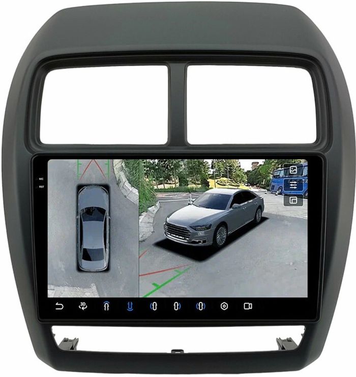 Магнитола для Mitsubishi ASX 2017+ - FarCar BX3230M-360 монитор 9.5" 2K QLED на Android 13, 6Гб+128Гб, CarPlay, 4G SIM-слот, 4 камеры в комплекте