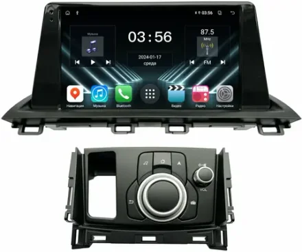 Магнитола для Mazda CX-4 2016-2024 (ШГУ монохром) - FarCar DX9-9644A монитор 9.5" IPS на Android 13, 4+64Гб, CarPlay