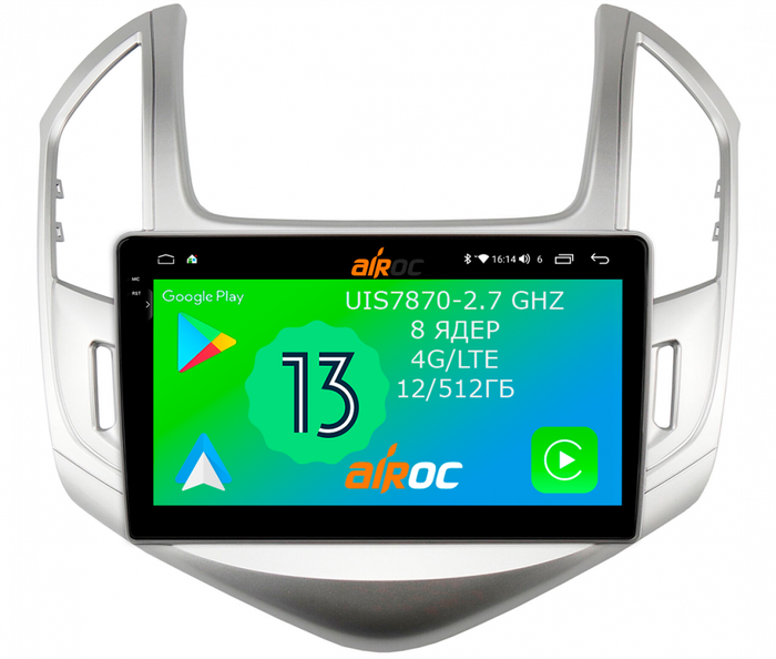 Магнитола для Chevrolet Cruze 2012-2015 - Airoc 2K AU-1305 Android 13, TS20, 12/512Гб, SIM-слот