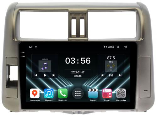 Магнитола для Toyota Land Cruiser Prado 150 2009-2013 (рамка бронза) - FarCar DX065M монитор 9.5" IPS на Android 13, 4+64Гб, CarPlay