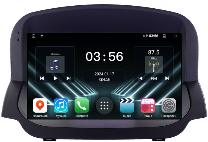 Магнитола для Ford EcoSport 2014-2017 (рамка под кожу) - FarCar DX9-7026K монитор 9.5" IPS на Android 13, 4+64Гб, CarPlay