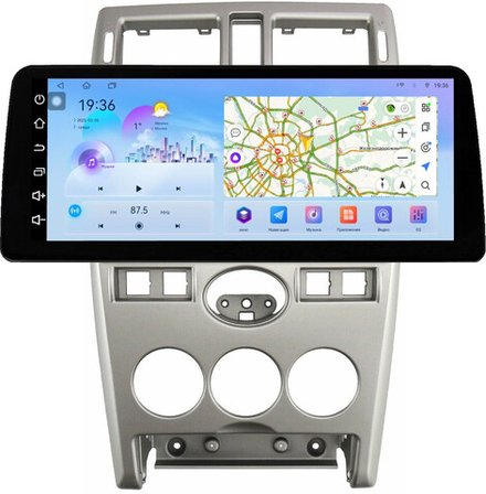 Магнитола для Lada Priora 2007-2013 (рамка серебро) - FarCar монитор 12.3" 2K QLED на Android 14, TS10, CarPlay, 4G SIM-слот
