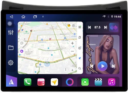 Магнитола для Toyota Vitz 2, Yaris 2 2005-2011 (рамка черная) - FarCar BX877 монитор 13" 2K QLED на Android 13, TS10, 6+128, CarPlay, 4G SIM-слот