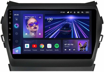 Магнитола для Hyundai Santa Fe 3 2012-2018 (отдельный экран климата, штатная КЗВ) - Teyes CC3L монитор 9" IPS на Android 10, 8-ядер, CarPlay, 4G SIM-слот