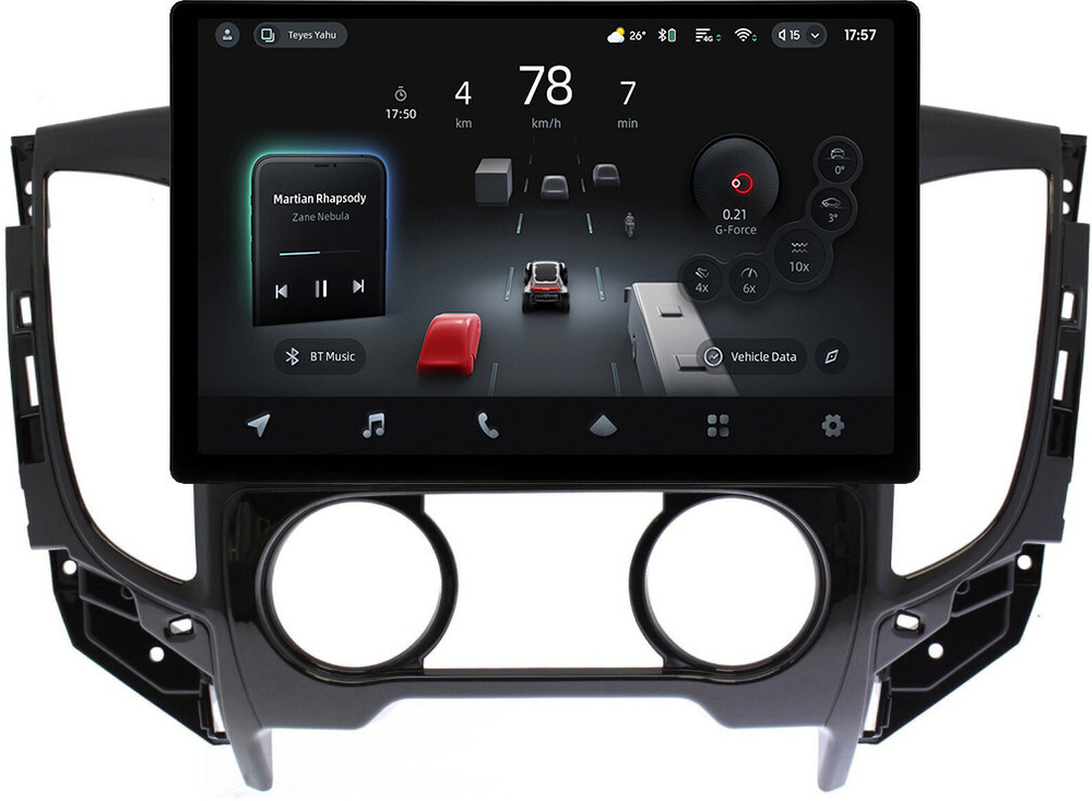 Магнитола для Mitsubishi L200 5 2015-2024 (кондиционер), FIAT Fullback - Teyes CC4-PRO монитор 13" 2K QLED на Android 13, Snapdragon 778G, ИИ, CarPlay, DSP, 4G SIM-слот