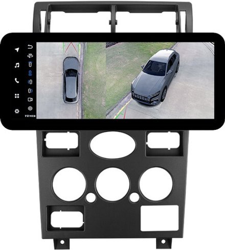Магнитола для Ford Mondeo 3 2000-2006 (кондиционер) - Teyes LUX ONE 360 монитор 12.3" 2K QLED на Android 10, 6Гб+128Гб, CarPlay, 4G SIM-слот, 4 камеры в комплекте