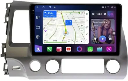 Магнитола для Honda Civic 8 4d 2005-2012 (левый руль) - FarCar BM044M-2K монитор 10.36" 2K QLED на Android 14, TS10, 4+32Гб, CarPlay, 4G SIM-слот