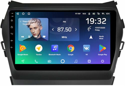 Магнитола для Hyundai Santa Fe 3 2012-2018 (отдельный экран климата, штатная КЗВ) - Teyes CC2 PLUS монитор 9" QLED на Android 10, ТОП процессор, 4Гб+64Гб, 4G SIM-слот