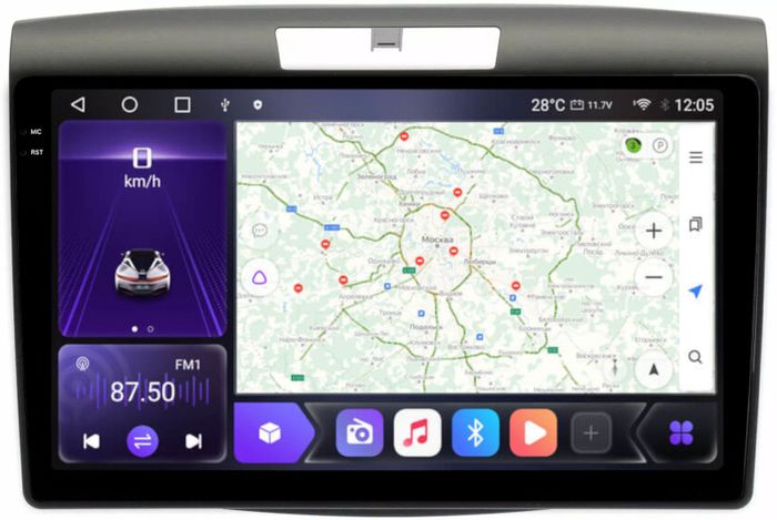 Магнитола для Honda CR-V 4 2012-2016 - Kuberg SF-9641 QLed+2K, Android 12, TS10, CarPlay, 4G SIM-слот