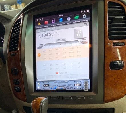Магнитола для Toyota Land Cruiser 100, Lexus LX470 2002-2007 (любая комплектация) - Kuberg ZF-1301-Q6 вертикальный экран в стиле "Тесла" на Android 11, 8Гб+128Гб, CarPlay, 4G SIM-слот
