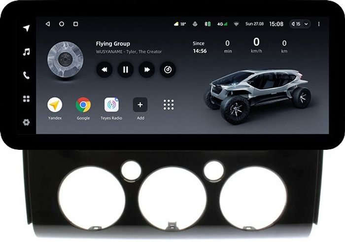 Магнитола для Toyota FJ Cruiser 2005-2022 (рамка черная) - Teyes LUX ONE ROUND монитор 12.3" 2K QLED на Android 10, CarPlay, 4G SIM-слот