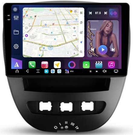 Магнитола для Citroen C1, Peugeot 107, Toyota Aygo - FarCar XXL3072M монитор 10.36" 2K QLED на Android 14, TS20, 8+256Гб, CarPlay, 4G SIM-слот