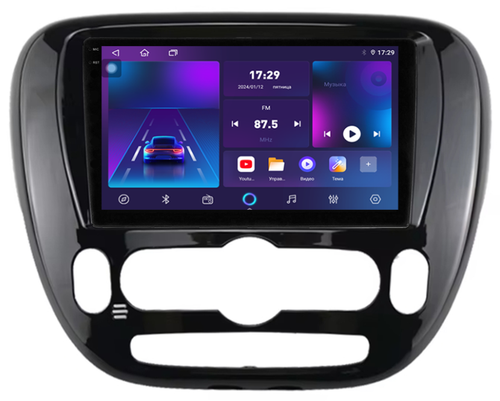 Магнитола для KIA Soul 2 2014-2019 (климат, рамка глянцевая) - Parafar PF526T3LUX1RN2K на Android 13, QLED+2K, ТОП процессор, 4Гб+32Гб, CarPlay, 4G SIM-слот