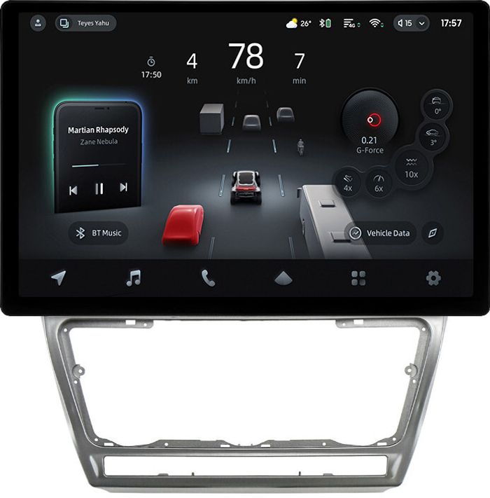 Магнитола для Skoda Octavia A5 2004-2013 (рамка серебро) - Teyes CC4-PRO монитор 13" 2K QLED на Android 13, Snapdragon 778G, ИИ, CarPlay, DSP, 4G SIM-слот