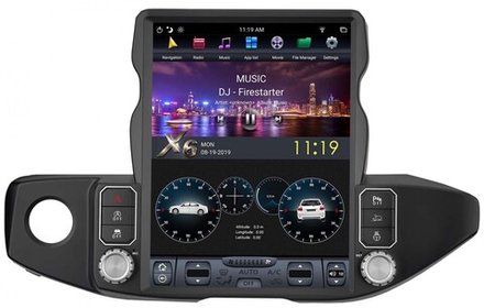 Магнитола для Jeep Wrangler 2018+ - Kuberg ZF-1315-GE вертикальный экран в стиле "Тесла" Android 13, 8ГБ-128ГБ, SIM-слот, CarPlay