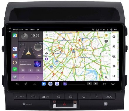 Магнитола для Toyota Land Cruiser 200 2007-2015 (со штатной камерой или 360) - Kuberg SF-1620-4-ABC QLed+2K, Android 13, TS20, CarPlay, 4G SIM-слот