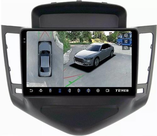 Магнитола для Chevrolet Cruze 2009-2012 (рамка черная) - Teyes CC3-2K-360 на Android 10, 2K QLED, 6Гб+128Гб, CarPlay, 4G SIM-слот, 4 камеры в комплекте