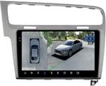Магнитола для Volkswagen Golf 7 2012-2020 (рамка серебро) - FarCar BX10-360-257S монитор 10.36" 2K QLED на Android 13, Быстрая, CarPlay, 4G SIM-слот, 4 камеры в комплекте