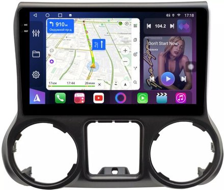 Магнитола для Jeep Wrangler 3 2014-2018 - FarCar 9566 монитор 10.36" QLED на Android 14, TS18, CarPlay, 4G SIM-слот