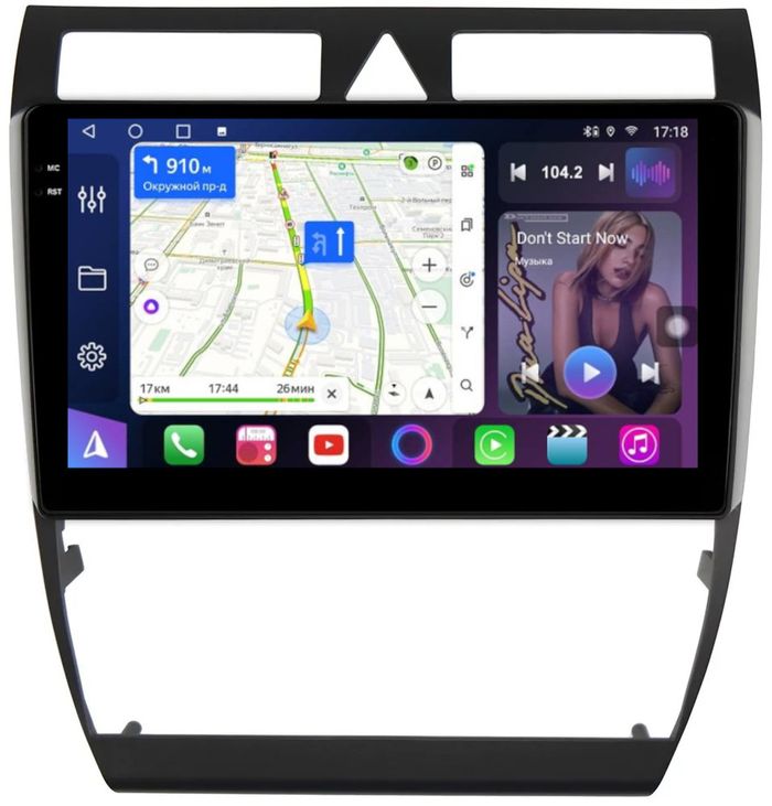 Магнитола для Audi A6 C5 2001-2004 - FarCar S500-TS10 монитор 9.5" QLED на Android 14, Быстрая, CarPlay, 4G SIM-слот