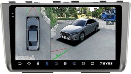 Магнитола для Hyundai Creta 2 2021-2022, Solaris HC 2024+ (рамка серая) - Teyes CC3-2K-360 монитор 10.36" 2K QLED на Android 10, 6+128Гб, CarPlay, 4G SIM-слот, 4 камеры в комплекте