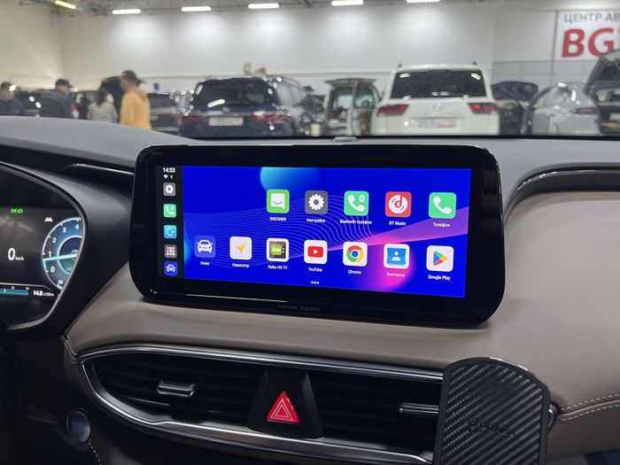 Магнитола для Hyundai Santa Fe 4 2018-2021 - Kuberg MKD монитор 12.3" в стиле BMW на Android 13, Быстрая, CarPlay, 4G SIM-слот
