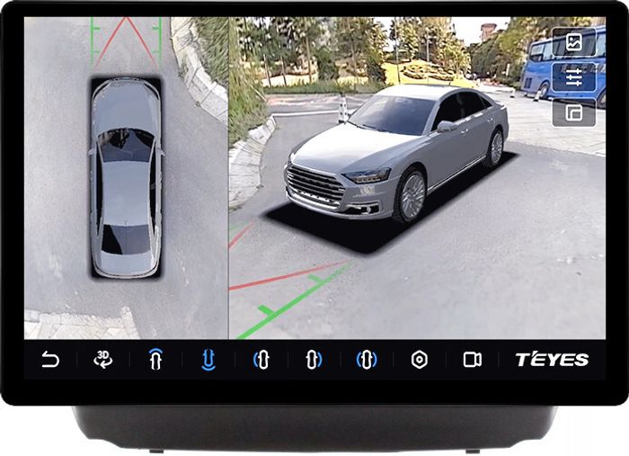 Магнитола для Hyundai iХ35, Tucson 2 2009-2015 (штатный усилитель, рамка 10) - Teyes CC3-2K-360 монитор 13" 2K QLED на Android 10, 6Гб+128Гб, CarPlay, 4G SIM-слот, 4 камеры в комплекте