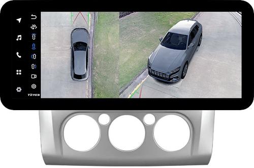 Магнитола для Ford Focus 2 2004-2011 (кондиционер, рамка серебро) - Teyes LUX ONE 360 монитор 12.3" 2K QLED на Android 10, Быстрая, CarPlay, 4G SIM-слот, 4 камеры в комплекте