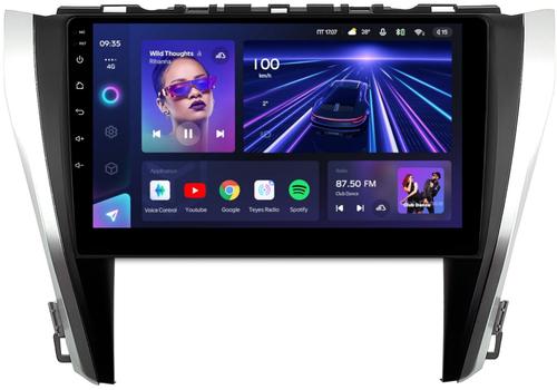 Магнитола для Toyota Camry 55 2014-2018 (рамка серебристо-черная) - Teyes CC3L на Android 10, 8-ядер, CarPlay, 4G SIM-слот