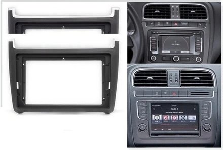 Магнитола для Volkswagen Polo 5 2009-2020 (рамка черная матовая) - FarCar XXL910M монитор 9.5" 2K QLED на Android 14, TS20, 8+256Гб, CarPlay, 4G SIM-слот