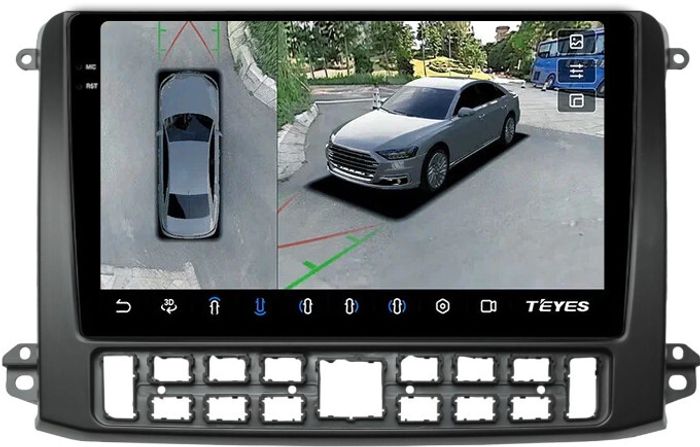 Магнитола для ГАЗ Газель НН 2019+, Соболь НН 2022+ (рамка черная) - Teyes CC3-2K-360 монитор 10.36" 2K QLED на Android 10, Быстрая, CarPlay, 4G SIM-слот, 4 камеры в комплекте