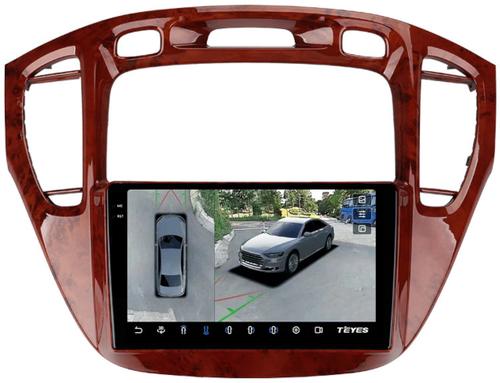 Магнитола для Toyota Highlander 1 XU20 / Kluger / 2000-2007 - Teyes CC3-2K-360 монитор 9.5" 2K QLED на Android 10, Быстрая, CarPlay, 4G SIM-слот, 4 камеры в комплекте