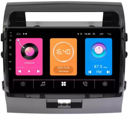 Магнитола для Toyota Land Cruiser 200 2007-2015 (экран климата внизу) -  GT10-1004 на Android 10, 2Гб-16Гб