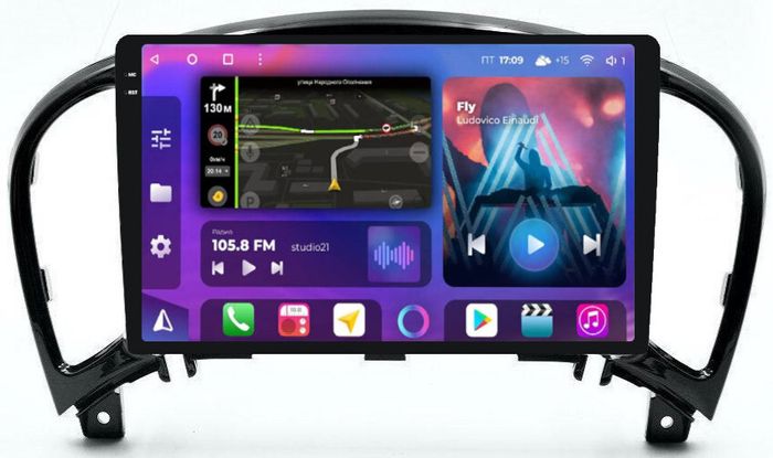 Магнитола для Nissan Juke 2011-2019 - FarCar BM749M-2K монитор 9.5" 2K QLED на Android 14, TS10, 4+32Гб, CarPlay, 4G SIM-слот