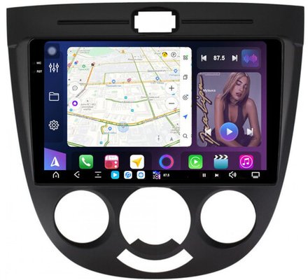 Магнитола для Chevrolet Lacetti хэтчбек (кондиционер) - FarCar XXL3038M монитор 9.5" 2K QLED на Android 14, TS20, 8+256Гб, CarPlay, 4G SIM-слот