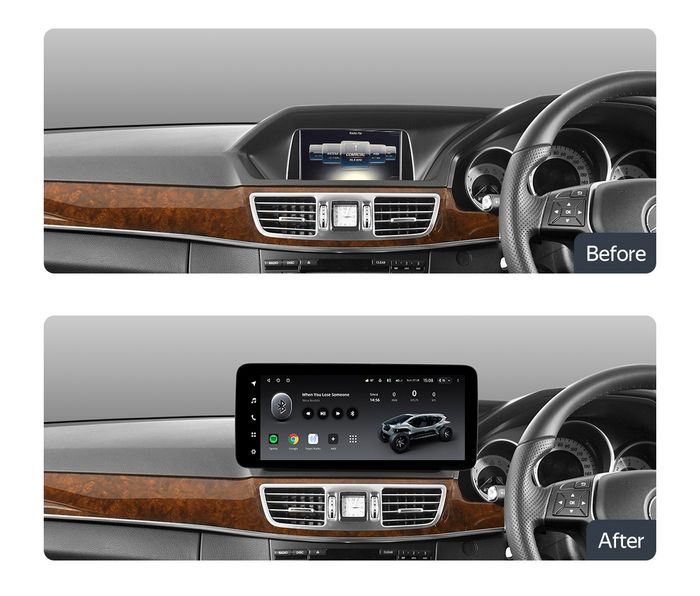 Магнитола для Mercedes-Benz E W212 седан правый руль 2015-2016 NTG 5.0 - Teyes LUX ONE монитор 12.3", Android 10, 6+128Гб, CarPlay, 4G SIM-слот